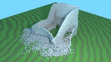 Blender physics simulation - Brick building collapse