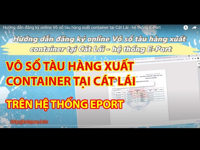 Hướng dẫn đăng ký online Vô sổ tàu hàng xuất container tại Cát Lái - hệ thống E-Port