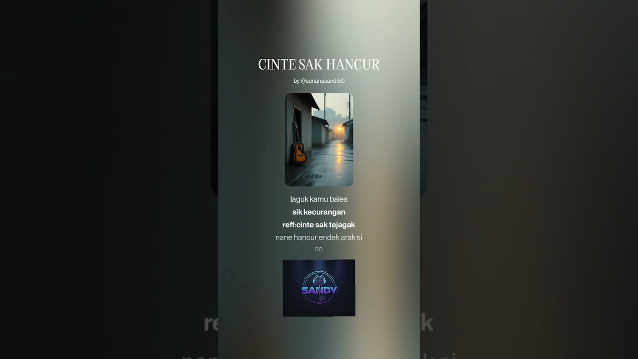 Cinte Sak Hancur Laguk pop sasak terbaru. Liriknya kena banget buat yang merasakan.