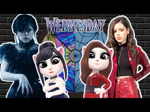 wednesday addams v/s jenna ortega 🖤🖤 || my talking angela 2 #wednesday #mytalkingangela2