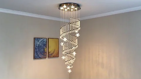 Modern K9 Crystal Swirl Design Raindrop Chandelier Lighting Flush Mount LED Ceiling Light Fixture