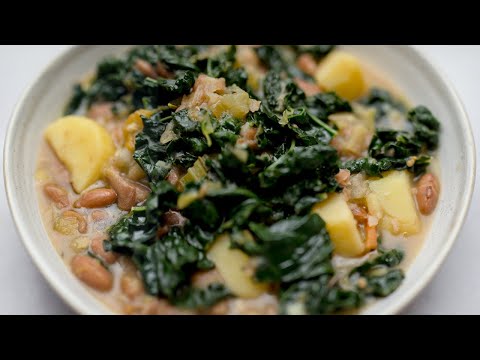 Borlotti Bean Cavolo Nero & Potato Soup - Easy Vegan Bean Soup Recipes