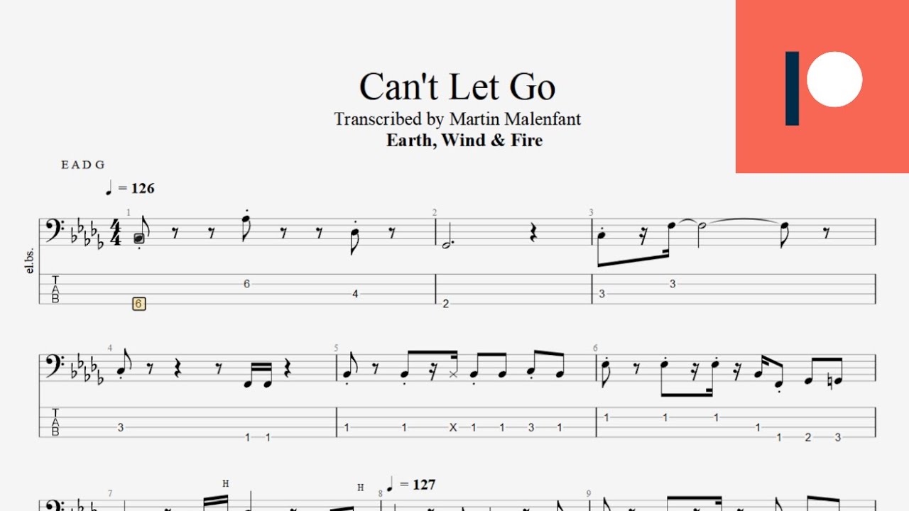 Earth, Wind & Fire - Can't Let Go (bass tab)