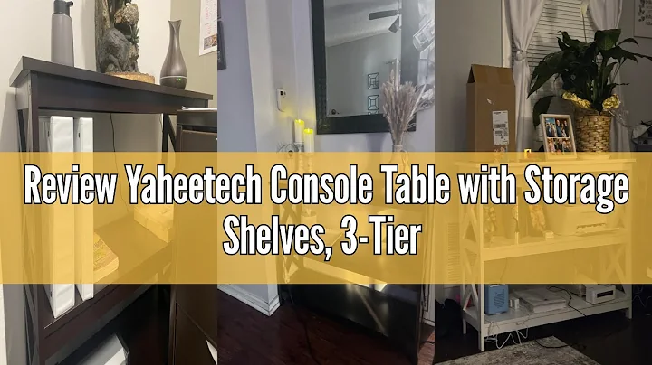 Review Yaheetech Console Table with Storage Shelves, 3-Tier Entryway Table Sofa Side Table Narrow Lo