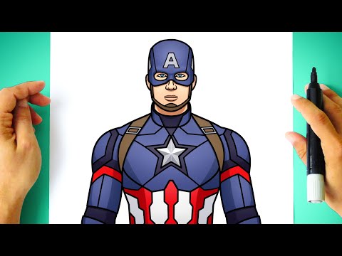 Como DESENHAR o CAPITÃO AMÉRICA passo a passo - Como DIBUJAR al CAPITAN AMERICA paso a paso