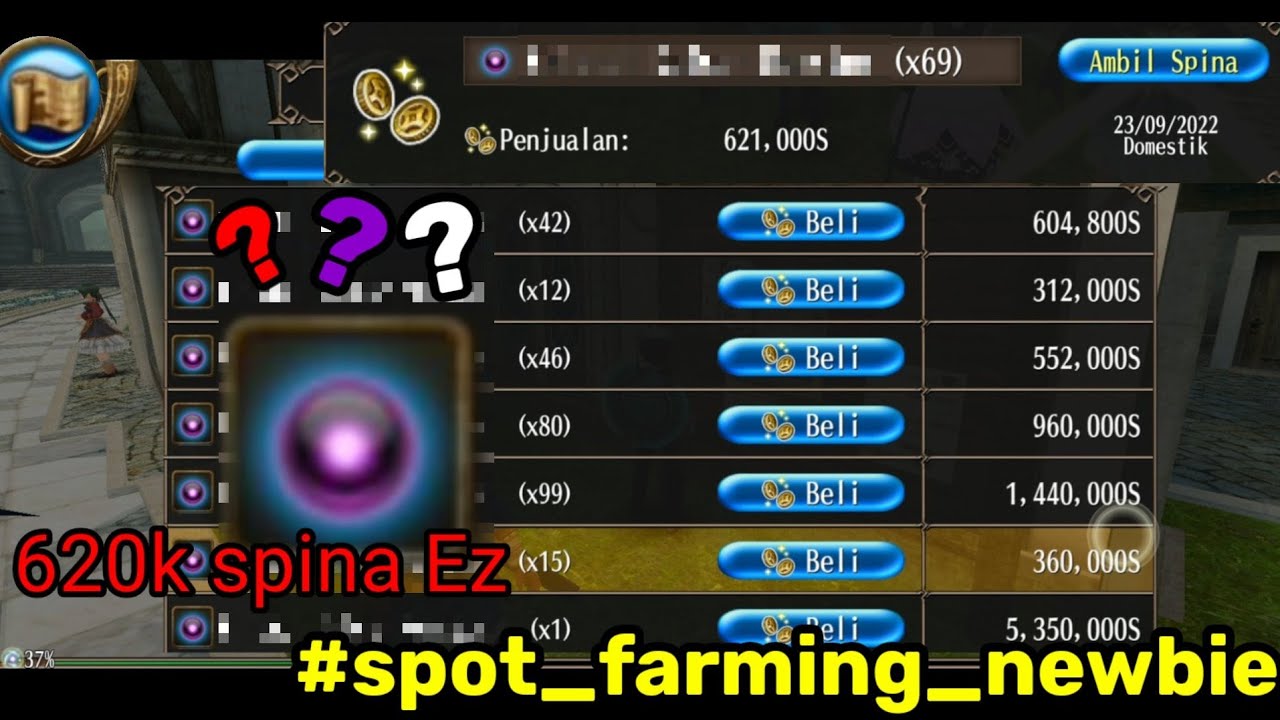 toram online farming spina 2022 620k spina Ez newbie YouTube