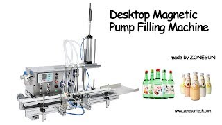 How to use 4 Diving Nozzles Magnetic Pump Automatic Desktop filling machine