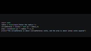 Episode 06 – Python Arithmetic & Math Functions (Circle Area & Circumference)