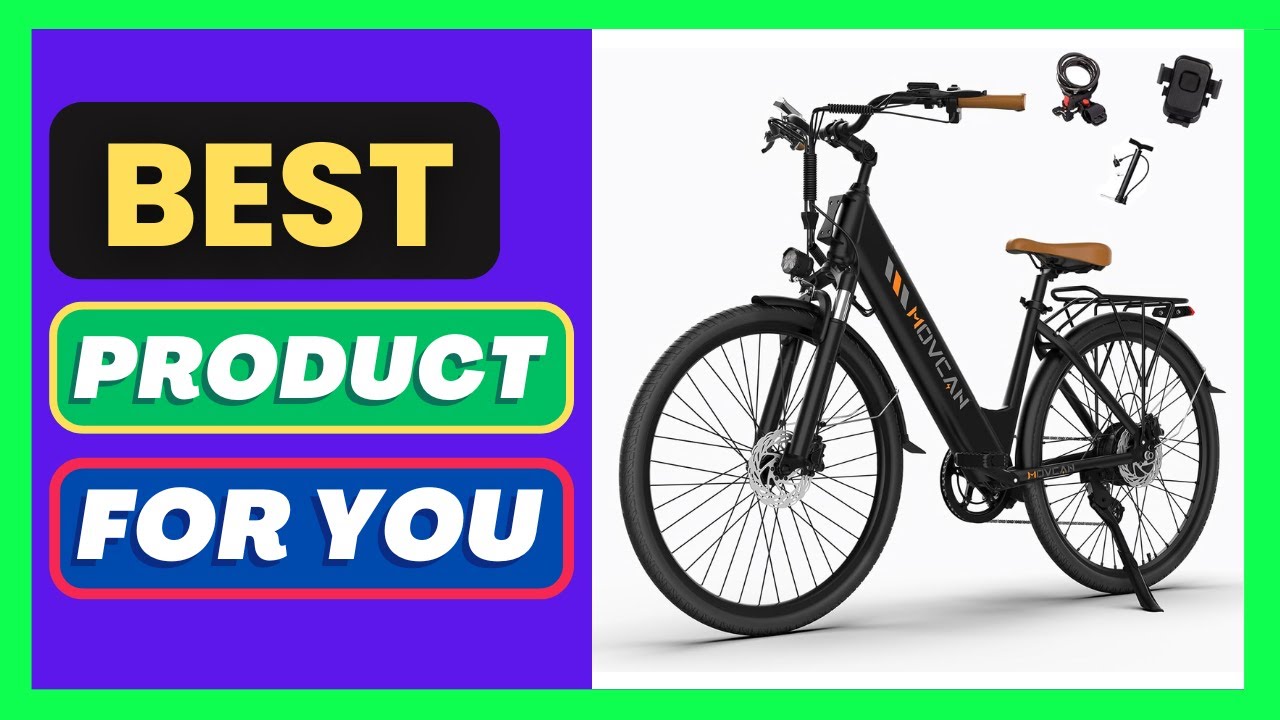 Movcan V80 Electric Bike, 1000W Motor 28MPH 26'' City