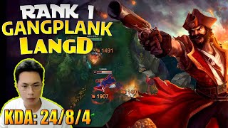 🔴 LangD Gangplank vs Kled (24/8/4) - LangD Rank 1 Gangplank Guide