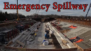 Secord Dam EMERGENCY SPILLWAY Progress!  Drone  Dam Collapse #construction #dam