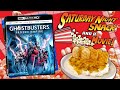 Ghostbusters frozen empire with slimer jalapeno cheese dip saturday night snack and a movie