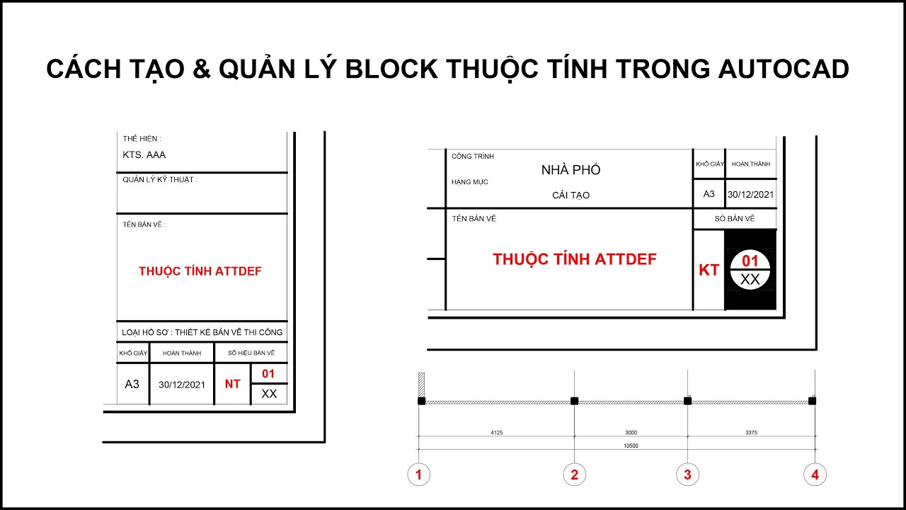 Cách Tạo Block Thuộc Tính Trong Autocad - Quy Cách Kích Thước