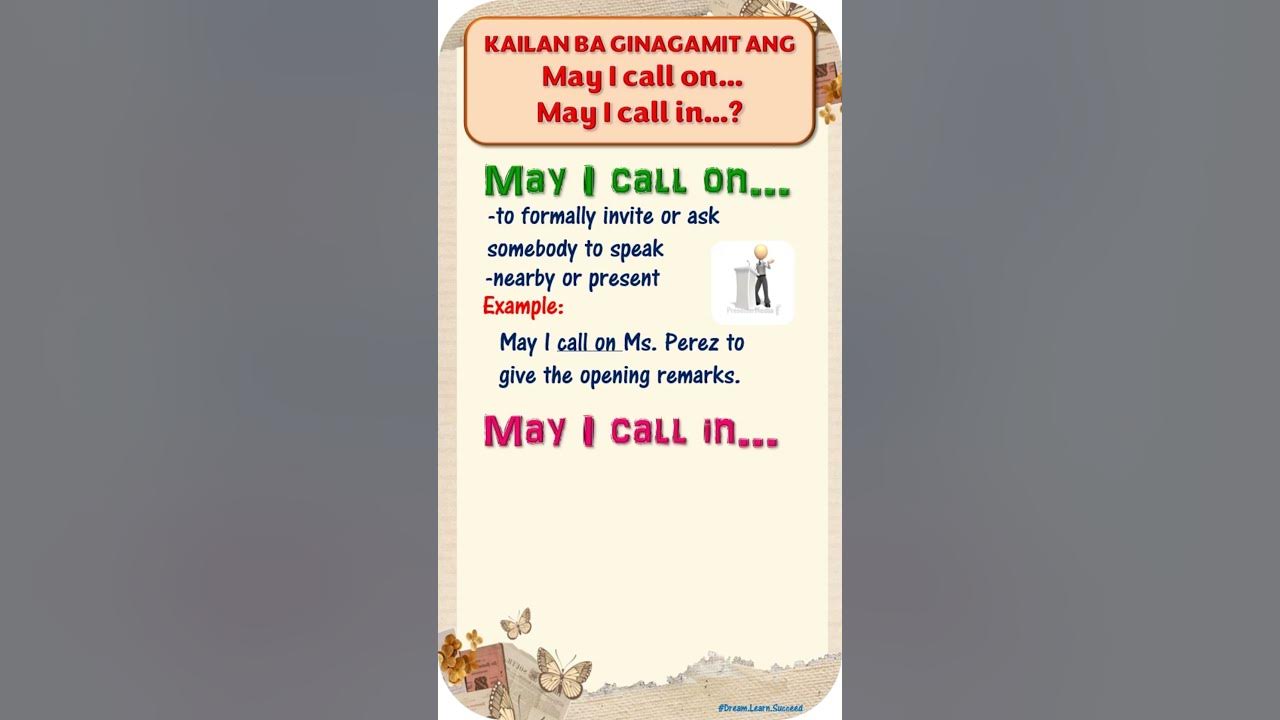 May I Call In Meaning