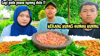 SERIOUS MODE FIRST || MUKBANG PEELED SHELLS WITH YELLOW SPICY SEASONING   TOMBRANG SAMBAL   COFFE...