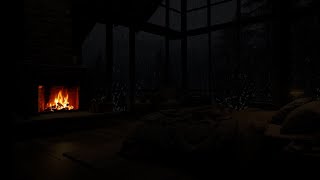 Cozy Cabin with Rain and Fireplace Sounds for Focus, Relaxation, Deep Sleep , Study, and Work