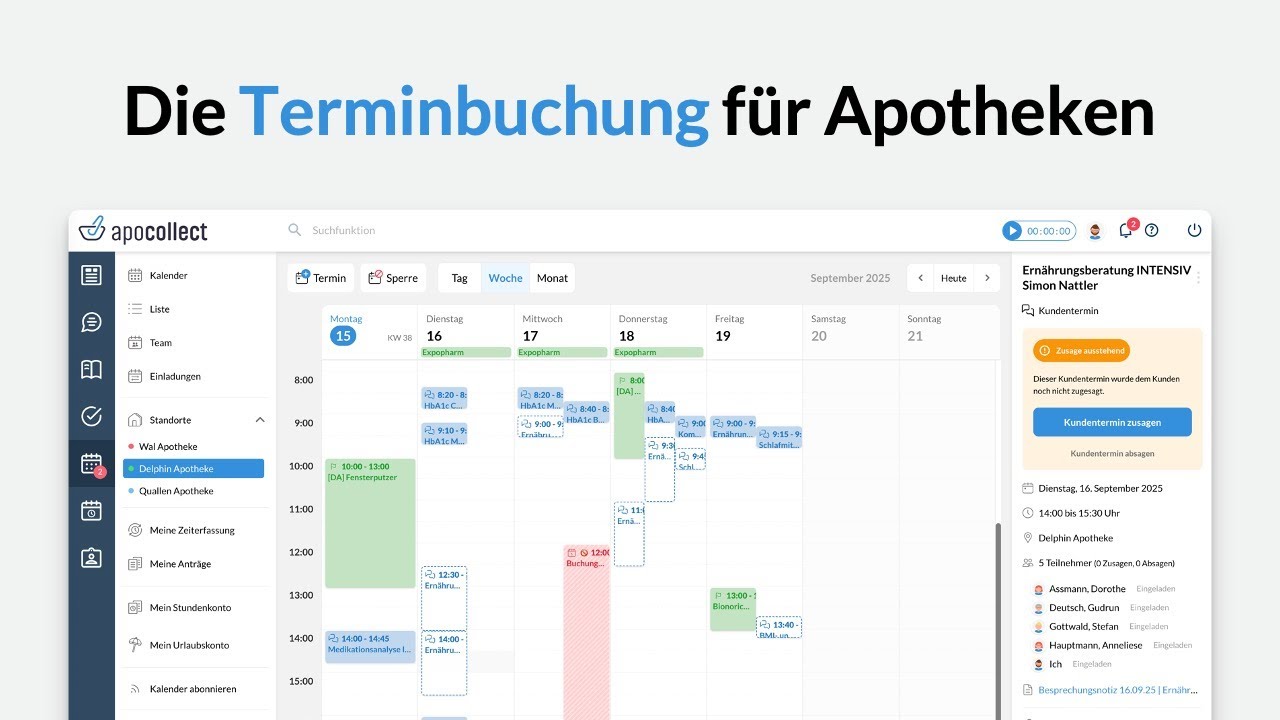 Die apocollect Terminbuchung für Apotheken