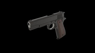 M1911 pistol gun 3d model turntable (check description to download)