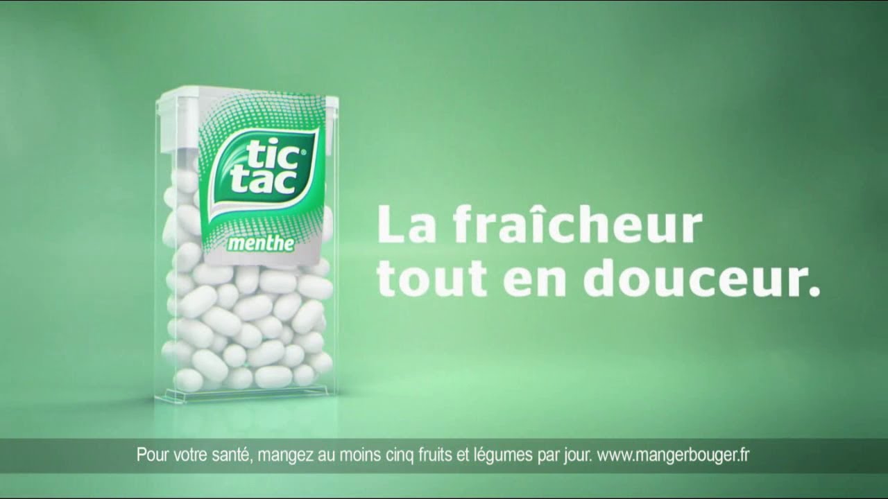 Tic Tac menthe la fraîcheur tout en douceur Pub 25s 