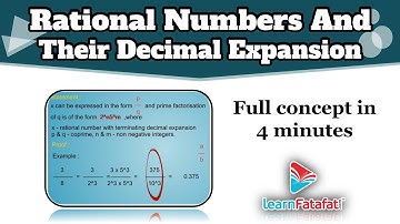 Class 10 Maths Real Numbers  - Rational Numbers And Their Decimal Expansion | LearnFatafat