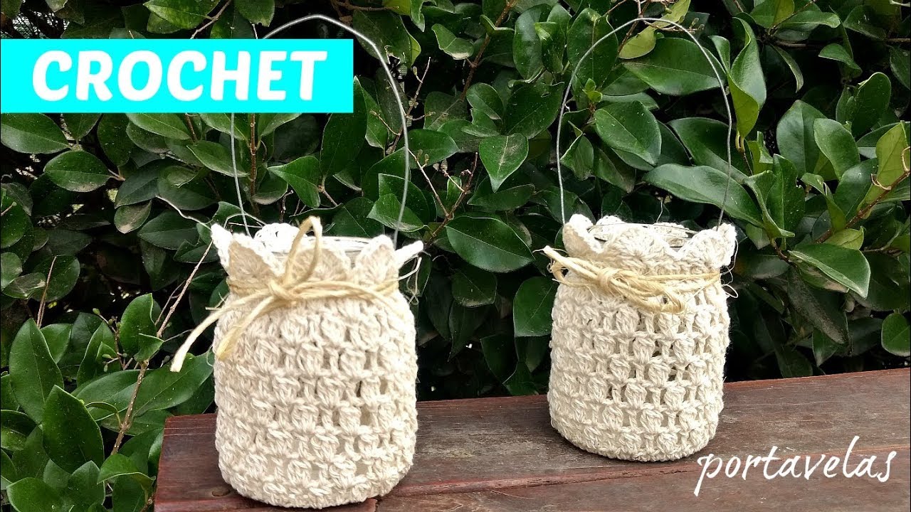 CÓMO VESTIR FRASCOS A CROCHET PORTAVELAS