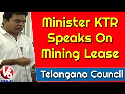 Minister KTR Speaks On Mining Lease | Telangana Council Meet | V6 News