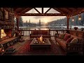 Snowy Mountain Cabin Jazz ❄️ Fireplace Sounds for Deep Focus and Peaceful Work