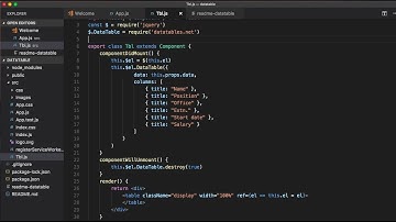 React with jQuery datatables.net in 7 min