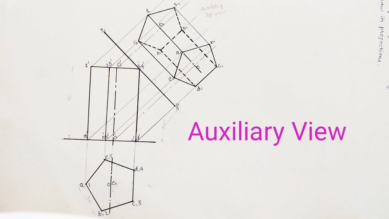 Auxiliary Views Engineering Drawing Engineering Graphics YouTube