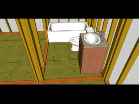 Subfloor Water Damage Repair Center Of Bathroom Floor Youtube