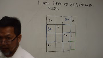 Video Lecturing on 4x4 Lab of KenKen Puzzle Part 1 April 9 2019