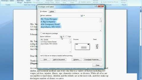 printing envelopes in word 2007 tutorial