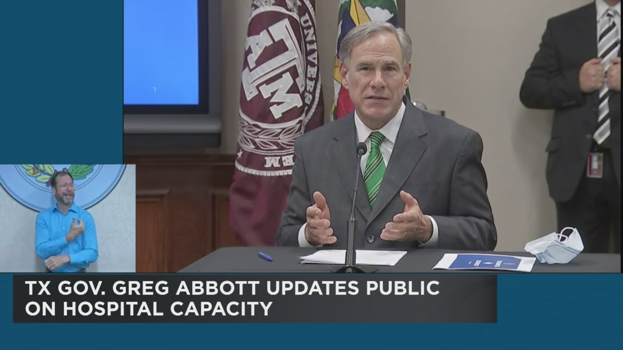 TX Gov. Greg Abbott Update On Hospital Capacity & Covid-19 Cases - YouTube