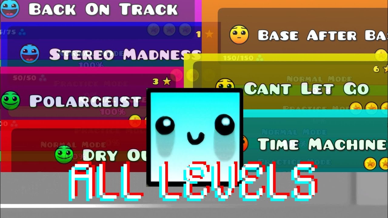 Playing Geometry Dash All Levels: Stereo Madness - YouTube
