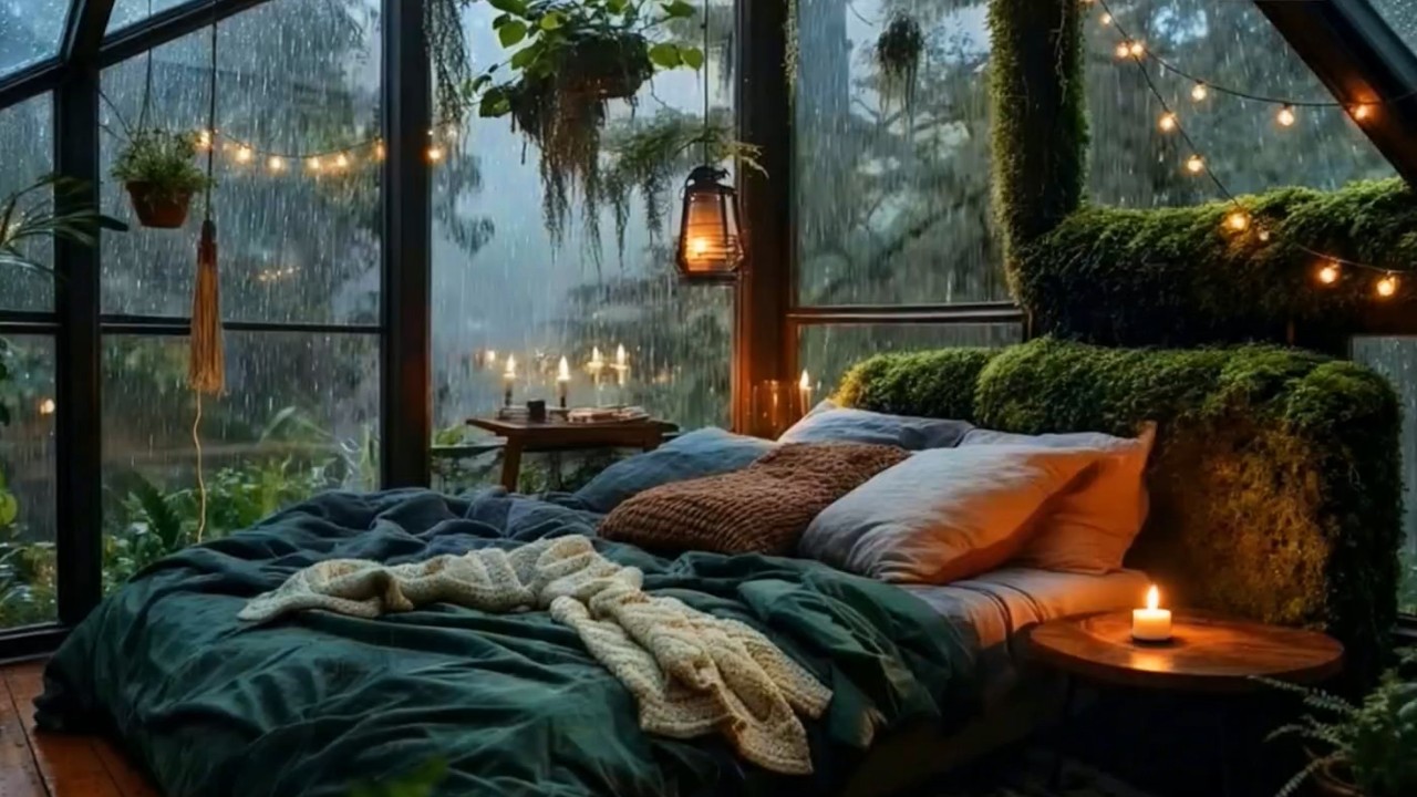 Cozy Rain Night with Thunder 🌧️ Relaxing Rain sound for deep sleep and Stress Relief