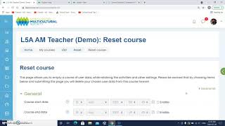 How to reset your Moodle course
