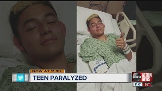 Mauro Mondragon, 17, suffered a neck injury and was airlifted to a bay area hospital from the field