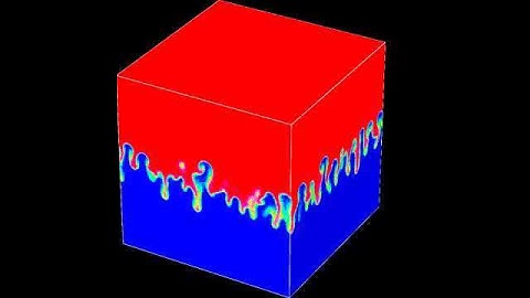 RT Instability; 3D-RT by DSMC, 7 Billion Particles