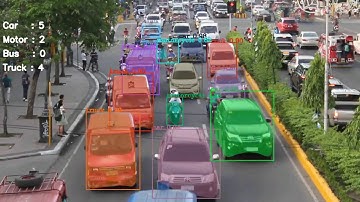 Intelligent Vehicle Detection & Counter (Cars, Motors, Buses & Trucks) with Deep Learning Mask R-CNN