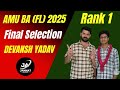 AMU B.A.FL. Rank 1 | Jannat Academy