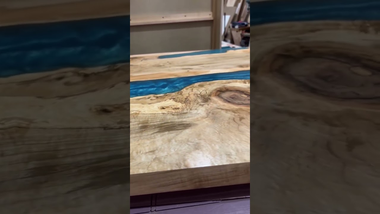 Spaulted maple Epoxy River Bar Top 