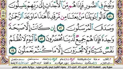 سورة يس مكتوبة برواية حفص عن عاصم الشيخ أيمن سويد