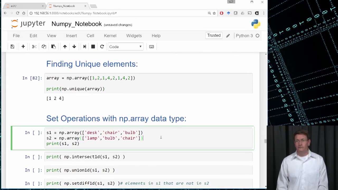 62 Numpy, Statistical, Sorting, and Set Operations - YouTube