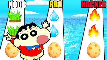 NOOB vs PRO vs HACKER | In Evolving Run | With Shinchan And Chop | Crusty Gaming |