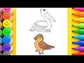 Cute Birds Coloring Page🦜🐥🎨 Bird World Scene | 🌈 Satisfying Coloring Process