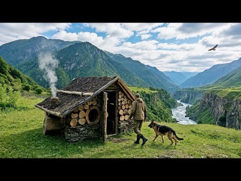 TIMELAPSE: I Built a Hidden Off-Grid Survival Cabin in the Wilderness With My Dog | Solo Bushcraft