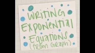 Writing Exponential Equations (from a graph)