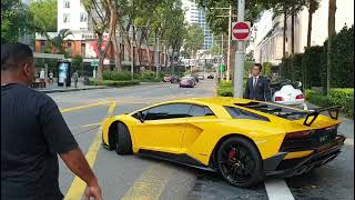 Lamborghinis leaving st regis hotel loudly