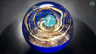 Sphere Resin art, [ space in the sphere ], Epoxy resin. 3D Resin Art. DIY