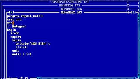 Program perulangan menamilkan AKU BISA 10x (Repeat Until)
